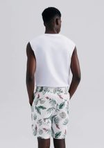 Bermuda Masculina Floral Em Linho