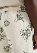 Bermuda Masculina Floral Em Linho