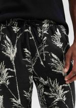 Bermuda Masculina Floral Em Linho