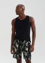 Bermuda Masculina Floral Em Linho