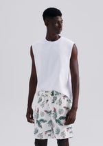 Bermuda Masculina Floral Em Linho