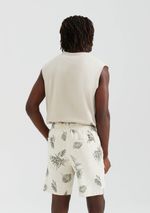 Bermuda Masculina Floral Em Linho