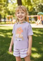 Conjunto Curto Infantil Menina Toddler Estampado