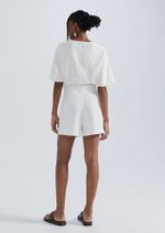Shorts Feminino Cintura Alta Em Alfaiataria