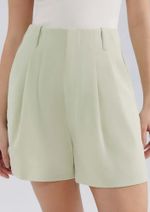 Shorts Feminino Cintura Alta Em Alfaiataria