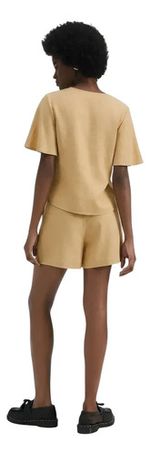 Shorts Feminino Cintura Alta Em Alfaiataria