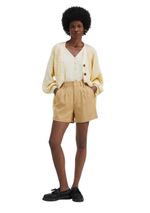 Shorts Feminino Cintura Alta Em Alfaiataria