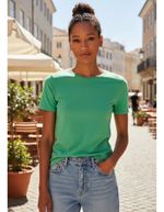 Blusa Básica Feminina Slim Em Algodão
