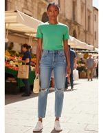 Blusa Básica Feminina Slim Em Algodão
