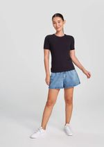 Blusa Básica Feminina Slim Em Algodão