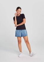 Blusa Básica Feminina Slim Em Algodão