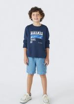 Camiseta Manga Longa Com Estampa Infantil Menino