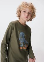 Camiseta Manga Longa Com Estampa Infantil Menino