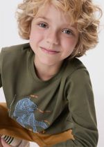 Camiseta Manga Longa Com Estampa Infantil Menino