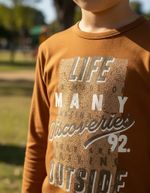 Camiseta Manga Longa Com Estampa Infantil Menino
