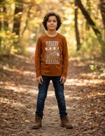 Camiseta Manga Longa Com Estampa Infantil Menino