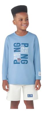 Camiseta Manga Longa Com Estampa Infantil Menino