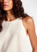 Vestido Curto Evasê Com Linho