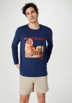 Camiseta Masculina Manga Longa Com Estampa