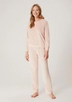 Pijama Feminino Longo Em Malha Plush