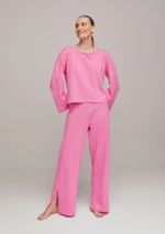 Pijama Feminino Longo Em Malha De Algodão