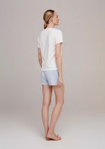 Pijama Curto Feminino Com Decote V Branco-off White G