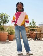 Blusão Infantil Menina Em Tricô Colorido