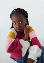 Blusão Infantil Menina Em Tricô Colorido
