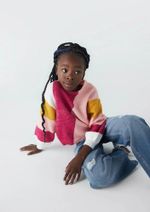 Blusão Infantil Menina Em Tricô Colorido