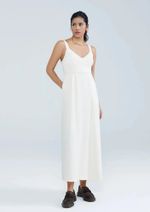Vestido Midi Evasê Com Linho