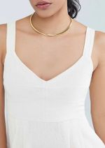 Vestido Midi Evasê Com Linho