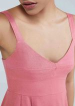 Vestido Midi Evasê Com Linho