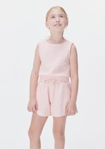 Conjunto Curto Infantil Menina Em Ribana Canelada
