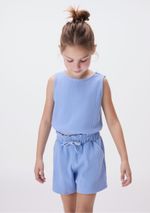 Conjunto Curto Infantil Menina Em Ribana Canelada