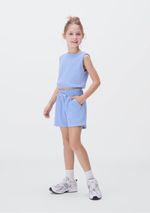 Conjunto Curto Infantil Menina Em Ribana Canelada