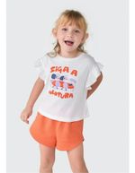 Conjunto Curto Infantil Menina Toddler 100% Algodão
