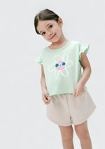 Conjunto Curto Infantil Menina Toddler 100% Algodão