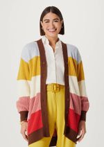 Cardigan Feminino Com Botão Em Tricô