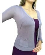 Cardigan Básico Feminino Em Viscose Com Decote V