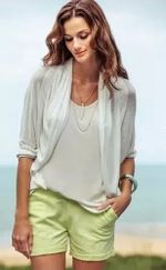 Cardigan Básico Feminino Em Viscose Com Decote V