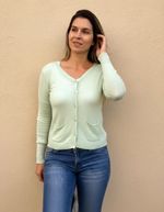 Cardigan Básico Feminino Em Viscose Com Decote V