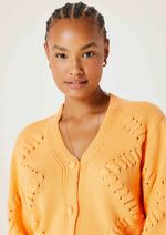 Cardigan Feminino Em Tricô Texturizado Laranja M