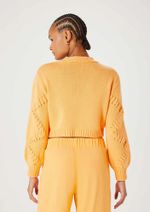 Cardigan Feminino Em Tricô Texturizado Laranja M