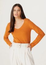 Blusa Feminina Básica Slim Manga Longa