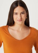 Blusa Feminina Básica Slim Manga Longa