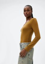 Blusa Feminina Básica Slim Manga Longa