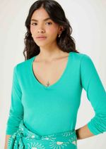 Blusa Feminina Básica Slim Manga Longa