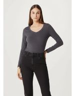 Blusa Feminina Básica Slim Manga Longa