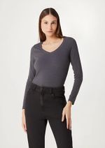 Blusa Feminina Básica Slim Manga Longa