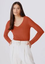 Blusa Feminina Básica Slim Manga Longa